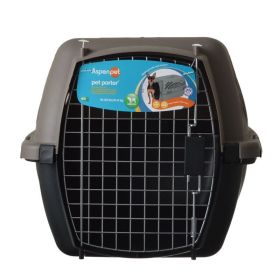 Aspen Pet Porter Heavy Duty Pet Carrier Storm Gray and Black v