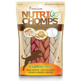 Premium Nutri Chomps Rawhide Free Chicken, Peanut Butter, Milk Dog Treats