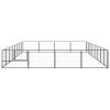 Dog Kennel Black 344.4 ft¬≤ Steel