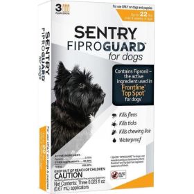 Sentry FiproGuard for Dogs (Option: Dogs up to 22 lbs (3 Doses))