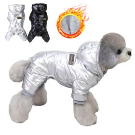 Winter Warm Pet Dog Jumpsuit Waterproof Dog Clothes for Small Dogs;  Dog Winter Jacket Yorkie Costumes Shih Tzu Coat Poodle Outfits (Color: silver, size: XL)